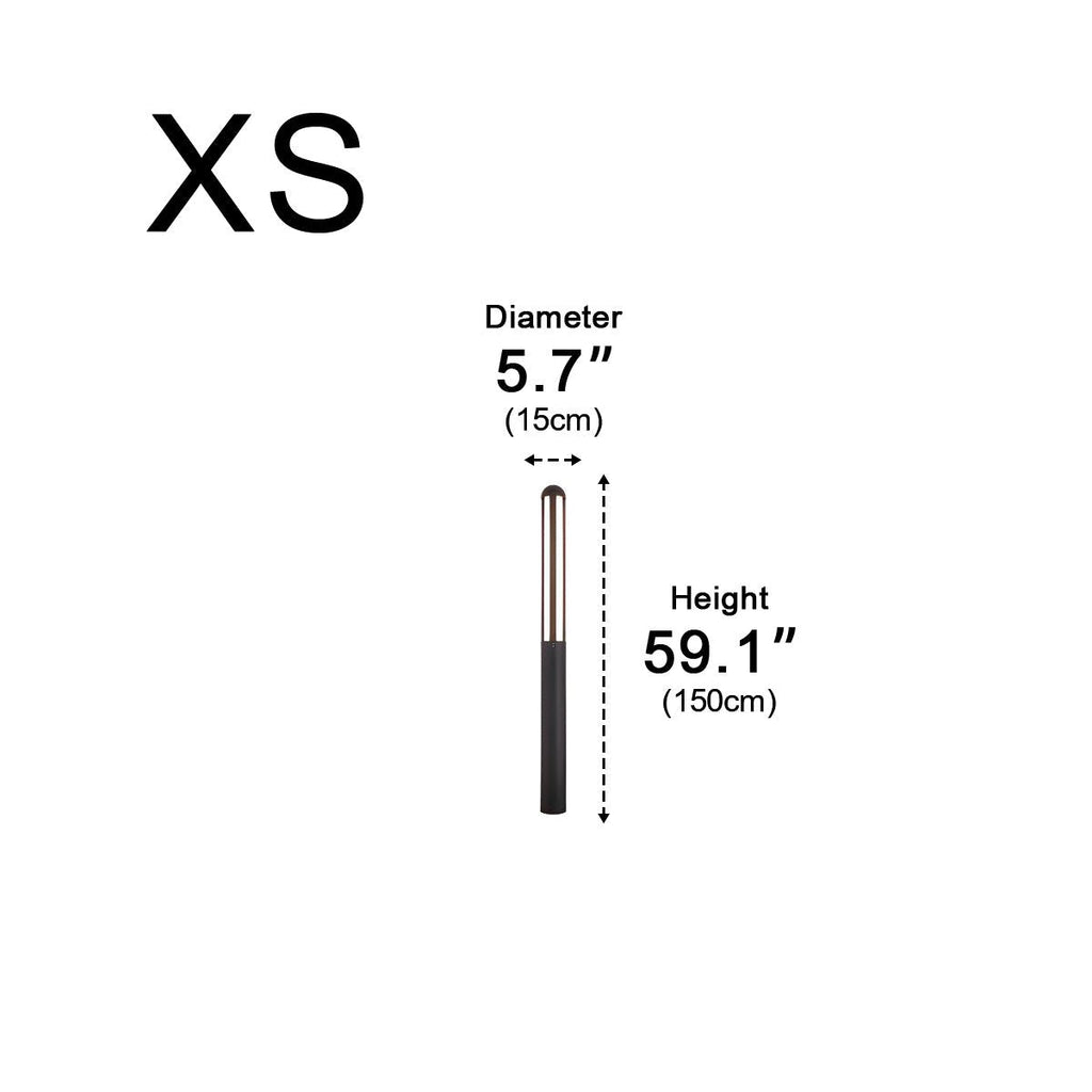 Modern Black Cylinder Waterproof LED Outdoor Path Post Light Street Lighting