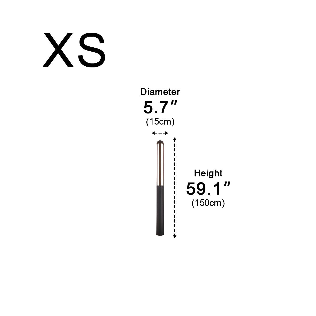 Modern Black Cylinder Waterproof LED Outdoor Path Post Light Street Lighting