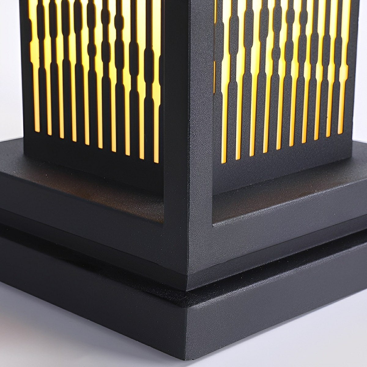 Minimalist Striped LED Black Modern Post Cap Light