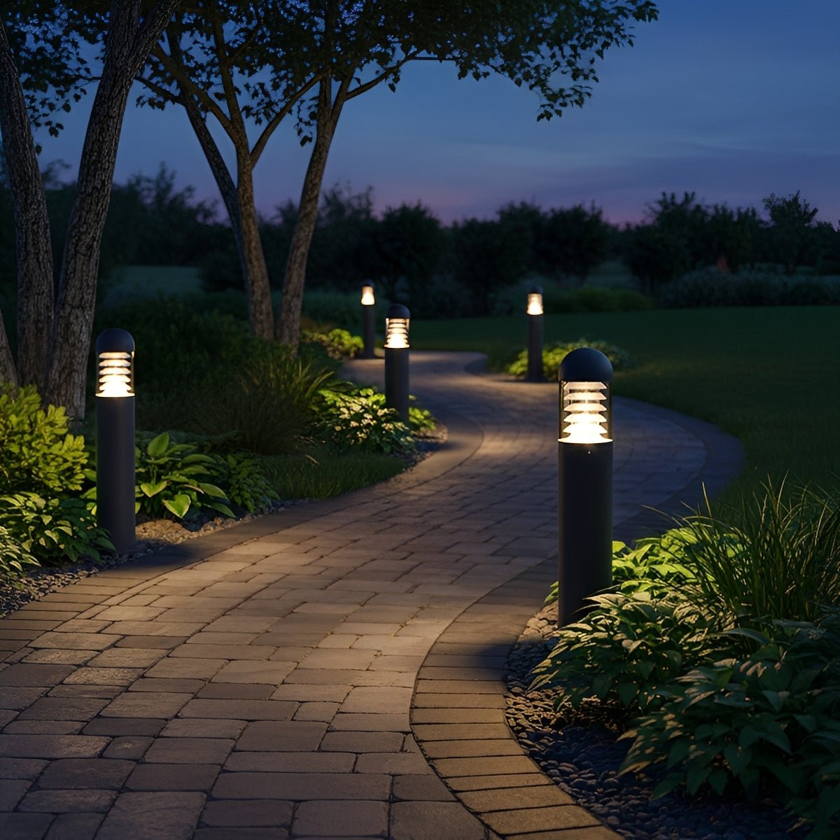 Waterproof Fence Patio Courtyard Park Yard  Aluminum Pillar Post Column Lamp