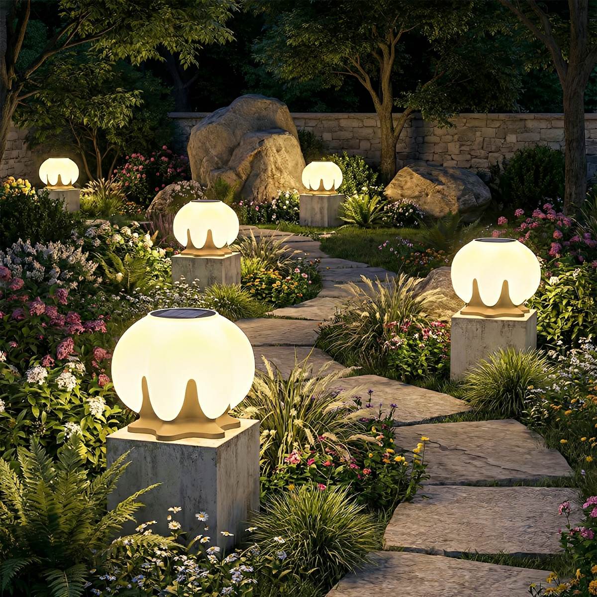 Waterproof Globe LED Outdoor Post Lights